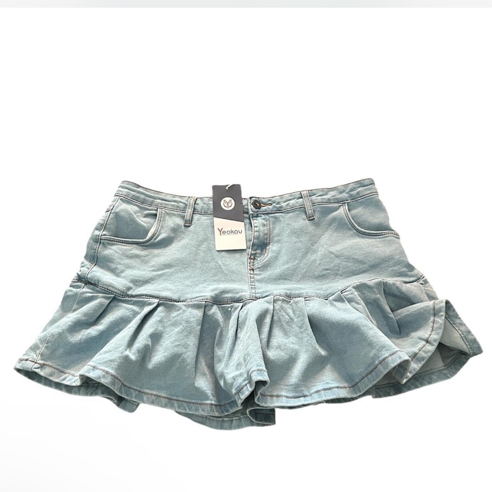 XXL denim mini skirt
